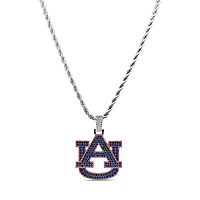 The GLD Shop Auburn Tigers 14K White Gold Logo Pendant & 20" Rope Chain