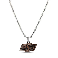 The GLD Shop Oklahoma State Cowboys 14K White Gold Logo Pendant & 20" Rope Chain