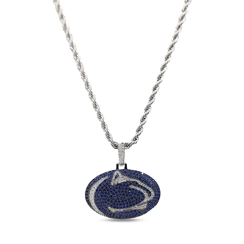 The GLD Shop Penn State Nittany Lions 14K White Gold Logo Pendant & 20" Rope Chain