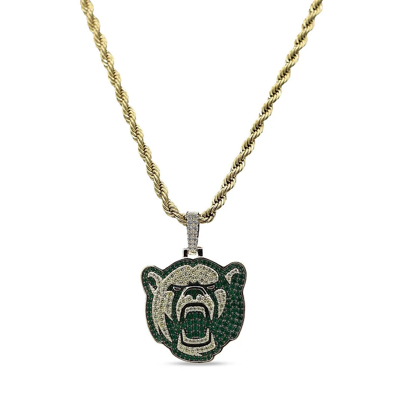The GLD Shop Baylor Bears 18K Yellow Gold Logo Pendant & 20" Rope Chain
