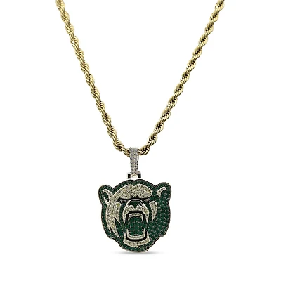 The GLD Shop Baylor Bears 18K Yellow Gold Logo Pendant & 20" Rope Chain