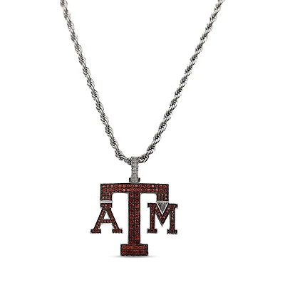 The GLD Shop Texas A&M Aggies 14K White Gold Logo Pendant & 20" Rope Chain