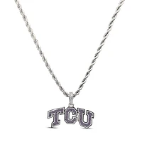 The GLD Shop TCU Horned Frogs 14K White Gold Logo Pendant & 20" Rope Chain
