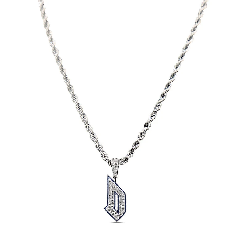 The GLD Shop Duquesne Dukes 14K White Gold Logo Pendant & 20" Rope Chain