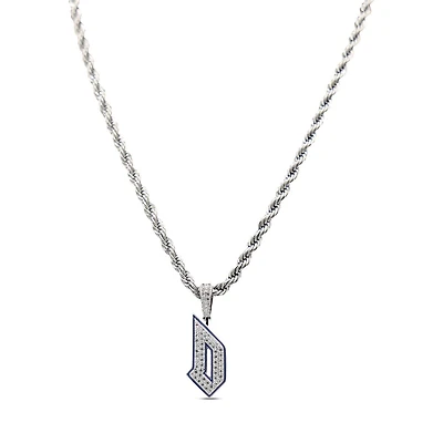 The GLD Shop Duquesne Dukes 14K White Gold Logo Pendant & 20" Rope Chain
