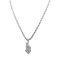 The GLD Shop Duquesne Dukes 14K White Gold Logo Pendant & 20" Rope Chain