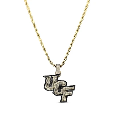 The GLD Shop UCF Knights 18K Yellow Gold Logo Pendant & 20" Rope Chain