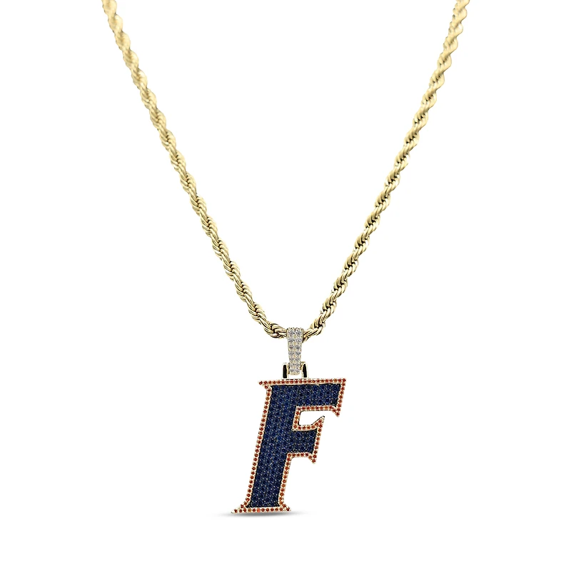 The GLD Shop Florida Gators 18K Yellow Gold Logo Pendant & 20" Rope Chain