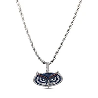 The GLD Shop Florida Atlantic Owls 14K White Gold Logo Pendant & 20" Rope Chain