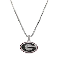 The GLD Shop Georgia Bulldogs 14K White Gold Logo Pendant & 20" Rope Chain