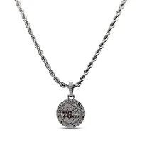 GLD Philadelphia 76ers 14K White Gold Logo Pendant & 20" Rope Chain