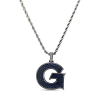 The GLD Shop Georgetown Hoyas 14K White Gold Logo Pendant & 20" Rope Chain