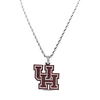 The GLD Shop Houston Cougars 14K White Gold Logo Pendant & 20" Rope Chain