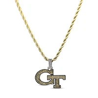The GLD Shop Georgia Tech Yellow Jackets 18K Yellow Gold Logo Pendant & 20" Rope Chain