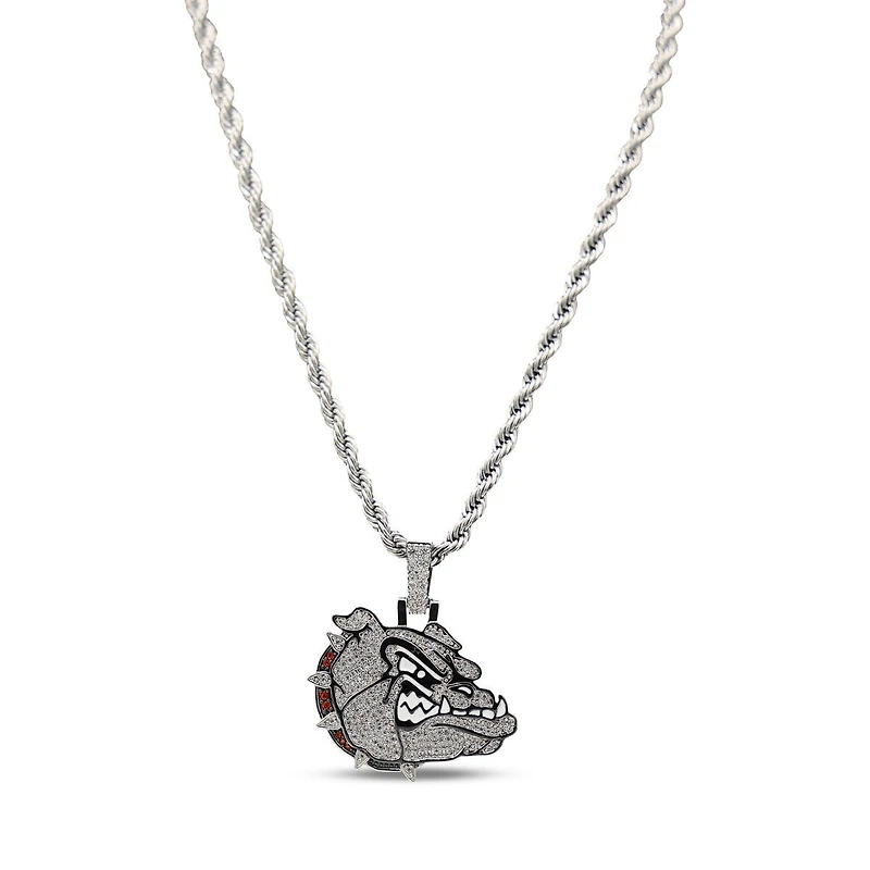 The GLD Shop Gonzaga Bulldogs 14K White Gold Logo Pendant & 20" Rope Chain