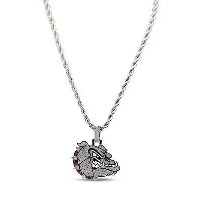 The GLD Shop Gonzaga Bulldogs 14K White Gold Logo Pendant & 20" Rope Chain
