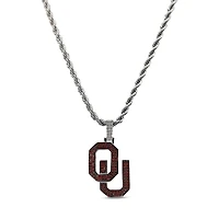 The GLD Shop Oklahoma Sooners 14K White Gold Logo Pendant & 20" Rope Chain