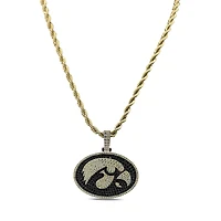 The GLD Shop Iowa Hawkeyes 18K Yellow Gold Logo Pendant & 20" Rope Chain