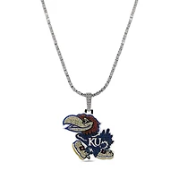 The GLD Shop Kansas Jayhawks 14K White Gold Logo Pendant & 20" Rope Chain