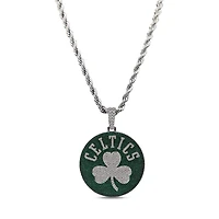 GLD Boston Celtics 14K White Gold Logo Pendant & 20" Rope Chain