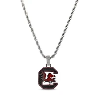 The GLD Shop South Carolina Gamecocks 14K White Gold Logo Pendant & 20" Rope Chain