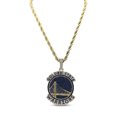 GLD Golden State Warriors 18K Yellow Gold Logo Pendant & 20" Rope Chain