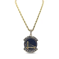 GLD Golden State Warriors 18K Yellow Gold Logo Pendant & 20" Rope Chain