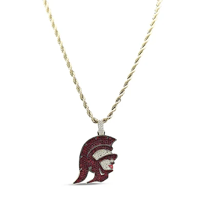 The GLD Shop USC Trojans 18K Yellow Gold Logo Pendant & 20" Rope Chain