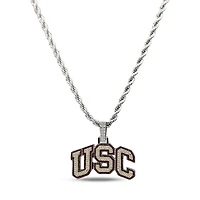 The GLD Shop USC Trojans 14K White Gold Logo Pendant & 20" Rope Chain