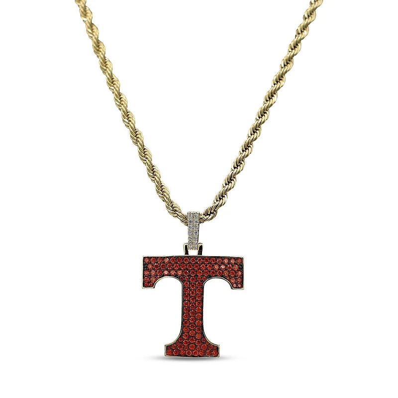 The GLD Shop Tennessee Volunteers 18K Yellow Gold Logo Pendant & 20" Rope Chain