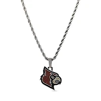 The GLD Shop Louisville Cardinals 14K White Gold Logo Pendant & 20" Rope Chain