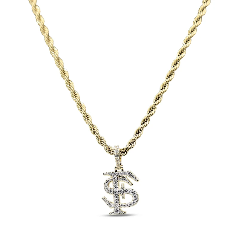 The GLD Shop Florida State Seminoles 18K Yellow Gold Logo Pendant & 20" Rope Chain