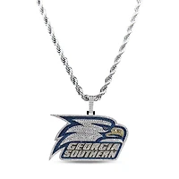 The GLD Shop Georgia Southern Eagles 14K White Gold Logo Pendant & 20" Rope Chain