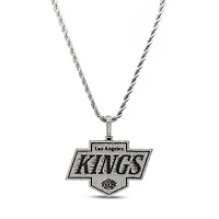 The GLD Shop Los Angeles Kings 14K White Gold Logo Pendant & 20" Rope Chain
