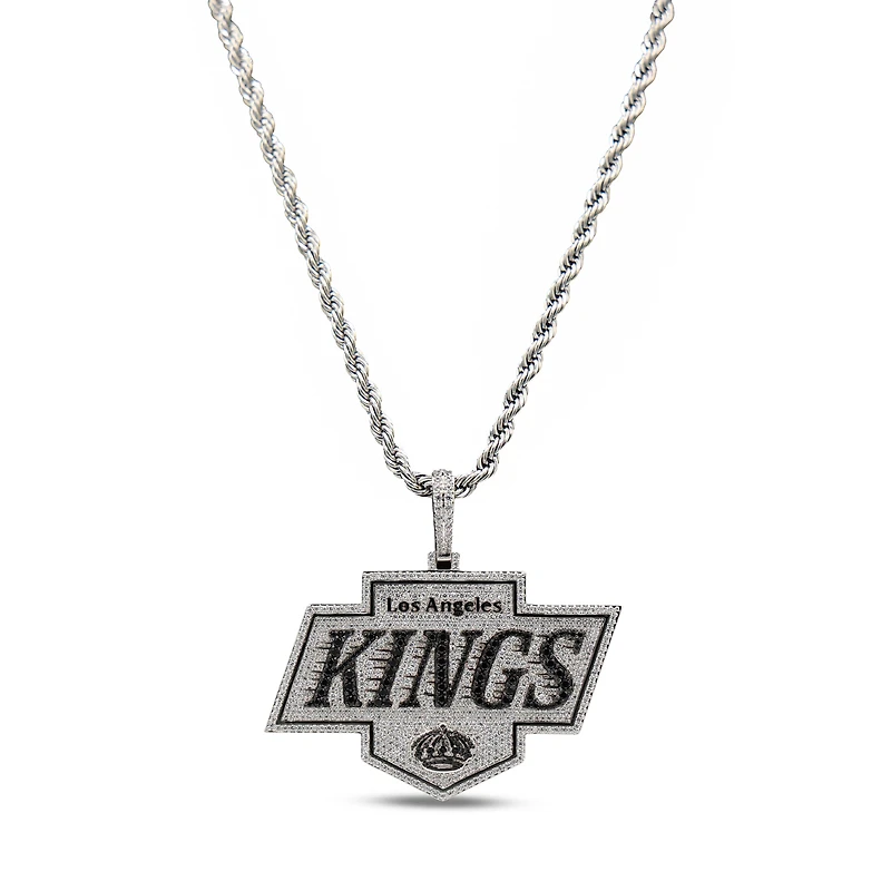 The GLD Shop Los Angeles Kings 14K White Gold Logo Pendant & 20" Rope Chain
