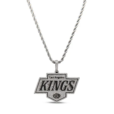 The GLD Shop Los Angeles Kings 14K White Gold Logo Pendant & 20" Rope Chain