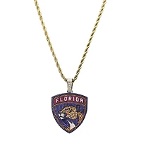 The GLD Shop Florida Panthers 18K Yellow Gold Logo Pendant & 20" Rope Chain