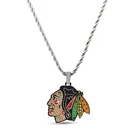 The GLD Shop Chicago Blackhawks 18K Yellow Gold Logo Pendant & 20" Rope Chain
