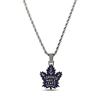 The GLD Shop Toronto Maple Leafs 14K White Gold Logo Pendant & 20" Rope Chain