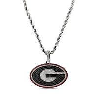 GLD Georgia Bulldogs 14K White Gold Logo Pendant & 20" Rope Chain