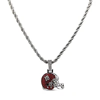 The GLD Shop Alabama Crimson Tide 14K White Gold Helmet Logo Pendant & 20" Rope Chain