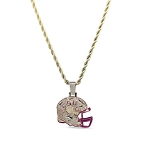 The GLD Shop LSU Tigers 18K Yellow Gold Helmet Logo Pendant & 20" Rope Chain