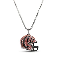 The GLD Shop Cincinnati Bengals 14K White Gold Helmet Logo Pendant & 20" Rope Chain