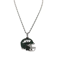 The GLD Shop New York Jets 14K White Gold Helmet Logo Pendant & 20" Rope Chain