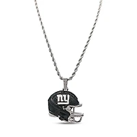 The GLD Shop New York Giants 14K White Gold Helmet Logo Pendant & 20" Rope Chain