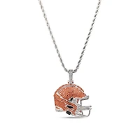 The GLD Shop Cleveland Browns 14K White Gold Helmet Logo Pendant & 20" Rope Chain
