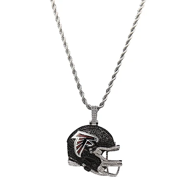 The GLD Shop Atlanta Falcons 14K White Gold Helmet Logo Pendant & 20" Rope Chain