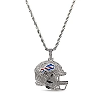 The GLD Shop Buffalo Bills 14K White Gold Helmet Logo Pendant & 20" Rope Chain