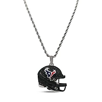 The GLD Shop Houston Texans 14K White Gold Helmet Logo Pendant & 20" Rope Chain