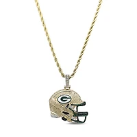 The GLD Shop Green Bay Packers 18K Yellow Gold Helmet Logo Pendant & 20" Rope Chain